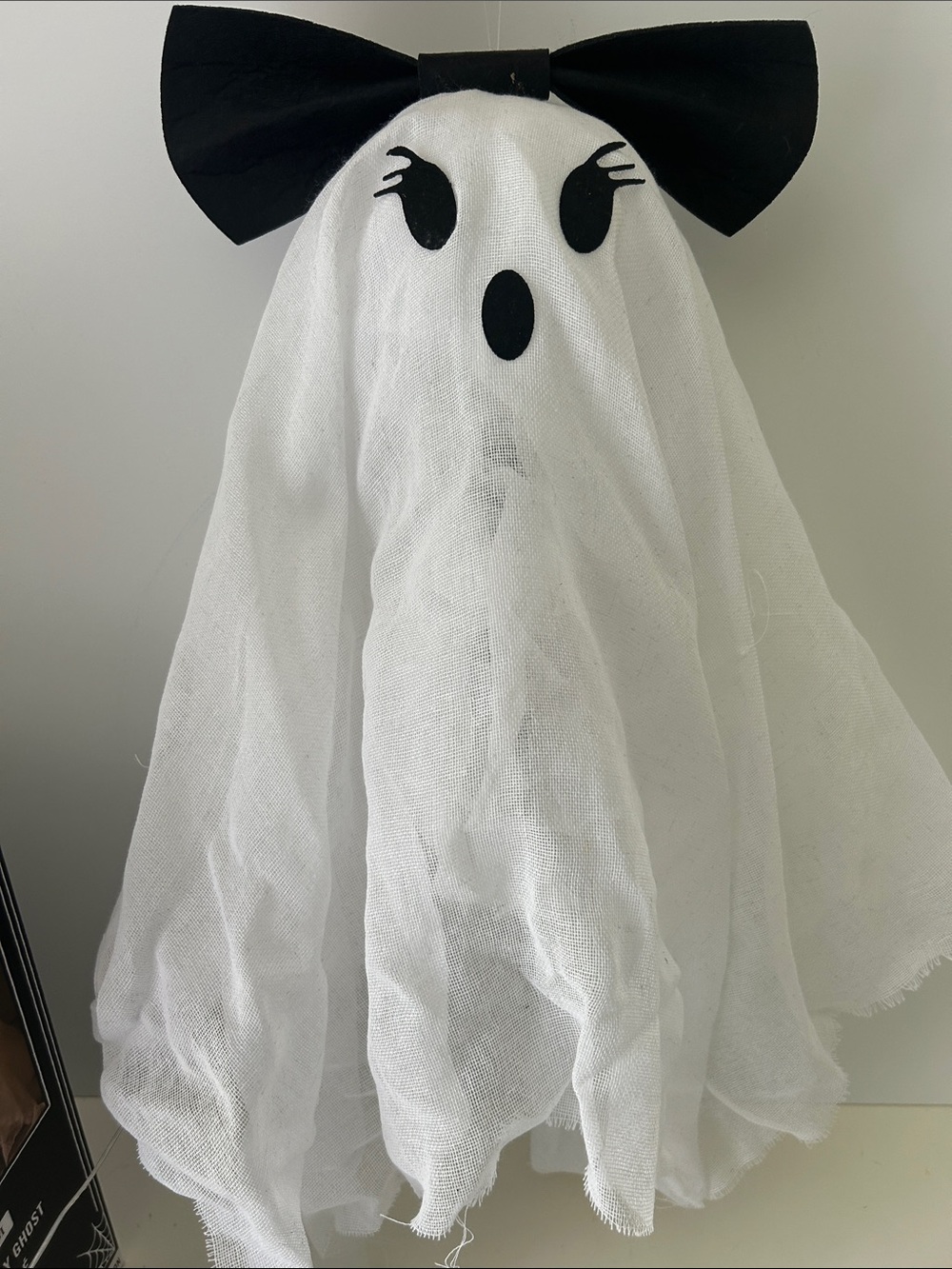 Martha Stewart Halloween LED Ghost Decor White and Black Baby Ghost with Bow